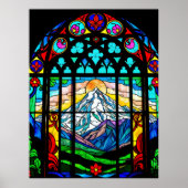 Shasta in Buntglas Poster (Vorne)