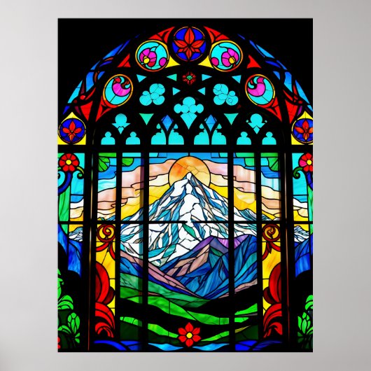 Shasta in Buntglas Poster (Vorne)