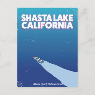Shasta Lake Kalifornien Vintage-Reiseplakat Postkarte