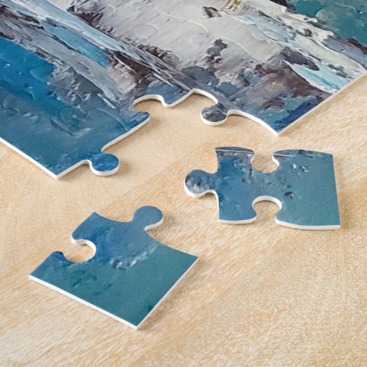 Shasta Moon Abstrakt Mountain Lake and Moon Puzzle (Seite)