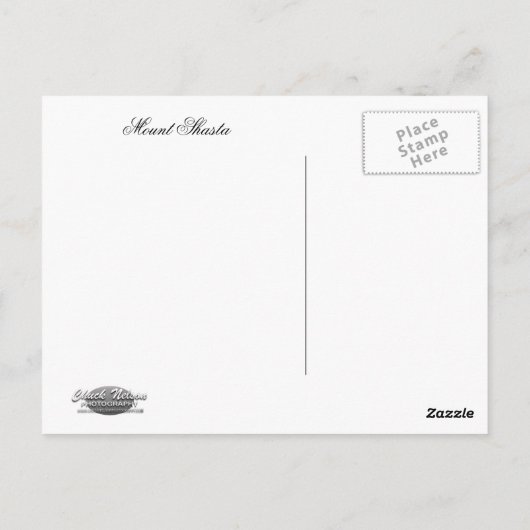 SHASTA VIEW POSTKARTE (Rückseite)