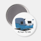 Shasta Vintag Camper - blau Magnet (Vorderseite/Rückseite)