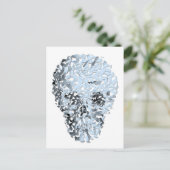 Shatter Blue Glass Skull Postkarte (Stehend Vorderseite)