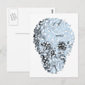 Shatter Blue Glass Skull Postkarte (Vorne/Hinten)