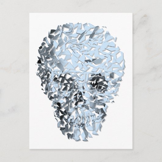 Shatter Blue Glass Skull Postkarte (Vorderseite)