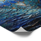 Shattered Blue Heart Poster (Ecke)