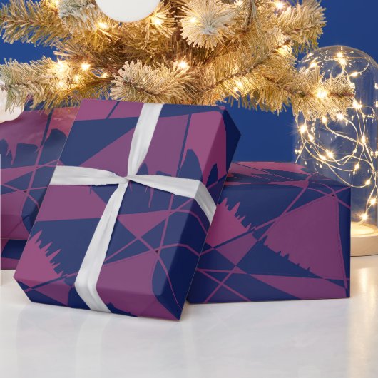 Shattered Blue Red Geschenkpapier (Feiertage)