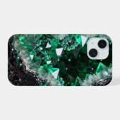 Shattered Emerald Geode Heart iPhone 15 Hülle (Rückseite (Horizontal))