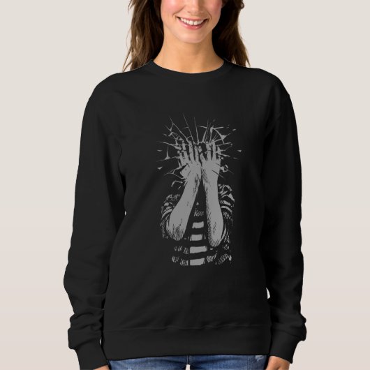 Shattered Emotions Emo Sad Depressing Broken Heart Sweatshirt (Vorderseite)