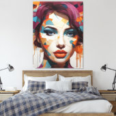 Shattered Visions: Abstract Femme Portrait Leinwanddruck (Insitu (Schlafzimmer))