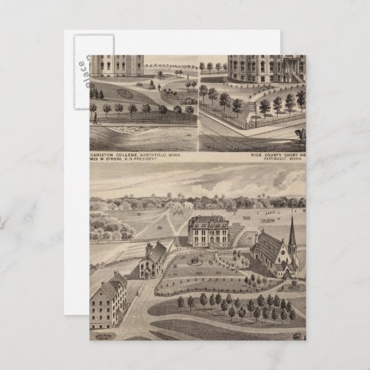 Shattuck School, Faribault Willis Hall, Minnesota Postkarte (Vorne/Hinten)
