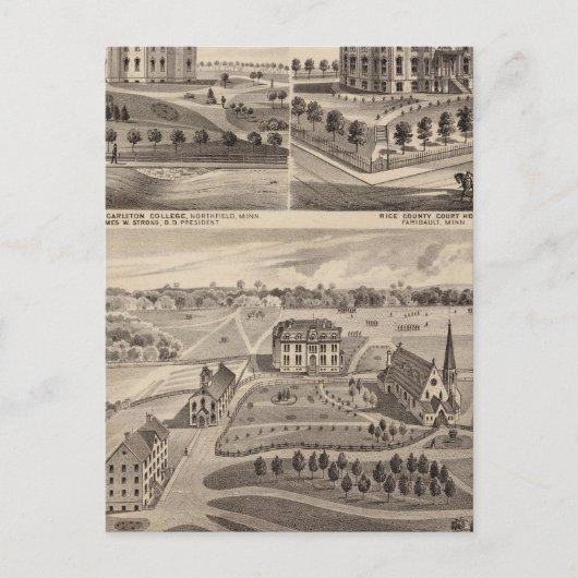 Shattuck School, Faribault Willis Hall, Minnesota Postkarte (Vorderseite)