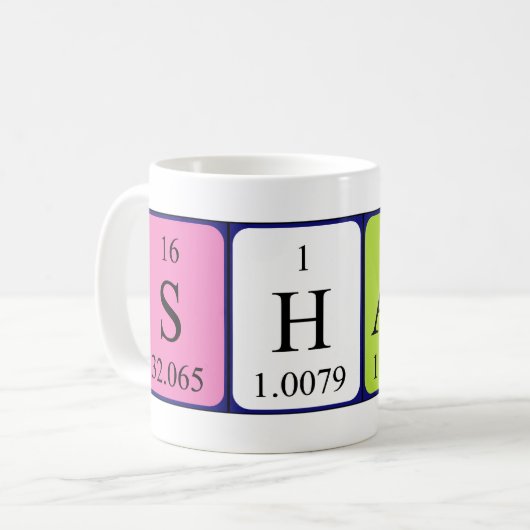 Shaun Periodenname Tasse (Vorderseite Links)