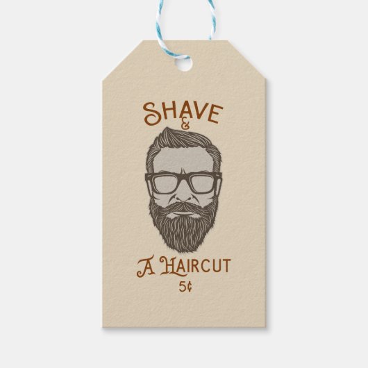 Shave & A Haircut Retro Barber Shop Graphic Type Geschenkanhänger (Vorderseite)