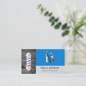 Shave and Haircut Barber | Holzledertrimmung Visitenkarte (Stehend Vorderseite)