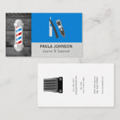 Shave and Haircut Barber | Holzledertrimmung Visitenkarte (Vorne/Hinten)