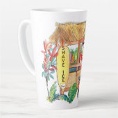 Shave Ice Beach Santa Latte Tasse (Linke Ecke)