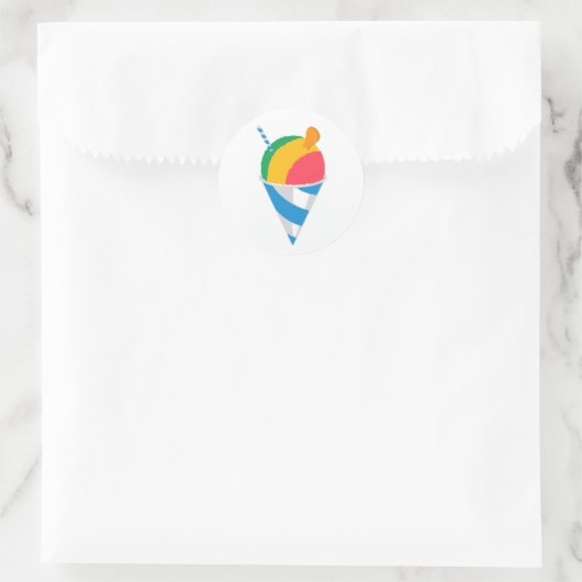 Shave Ice Cone Rainbow Runder Aufkleber (Tasche)