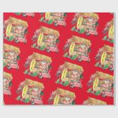 Shave Ice Hawaiian Santa Claus Umpackpapier Geschenkpapier (Flach)
