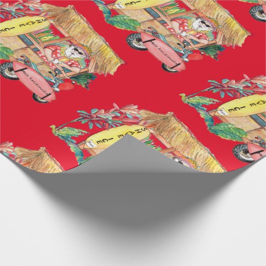 Shave Ice Hawaiian Santa Claus Umpackpapier Geschenkpapier (Ecke)