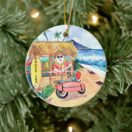 Shave Ice Santa Claus Mele Kalikimaka Weihnachten Keramik Ornament