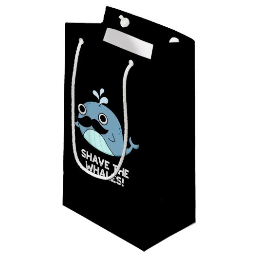 Shave the Whales Funny Animal Pub Dark BG Kleine Geschenktüte (Vorderseite Schrägansicht)