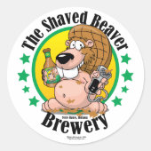 Shaved Beaver Brewery Runder Aufkleber (Vorderseite)
