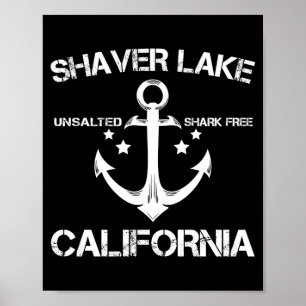 Shaver Lake Kalifornien lustiges Angeln Camping Poster