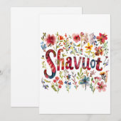 Shavuot - Blumenmuster Feiertagskarte (Vorne/Hinten)