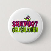 Shavuot Celebration fun Gruß mit Blume Button (Vorderseite)