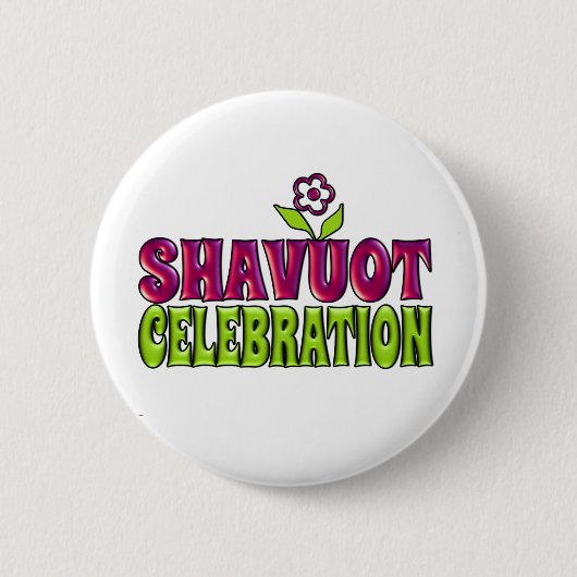 Shavuot Celebration fun Gruß mit Blume Button (Vorderseite)