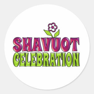 Shavuot Feier-Spaß Gruß mit Blume Runder Aufkleber