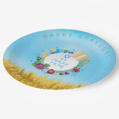 SHAVUOT Festival Jüdischer Urlaub Goldenes Feld Pappteller (Schrägansicht)