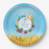 SHAVUOT Festival Jüdischer Urlaub Goldenes Feld Pappteller (Vorderseite)