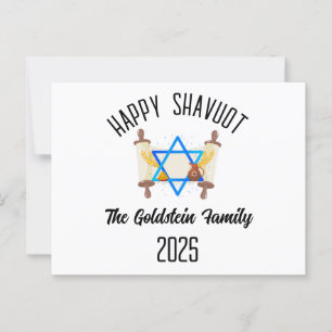 Shavuot Jüdischer Urlaub Personalisiert Familienna Postkarte