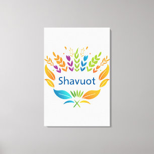 Shavuot - Shavuot-Symbol mit farbenprächtiger Weiz Leinwanddruck