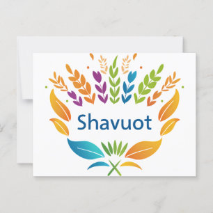 Shavuot - Shavuot-Symbol mit farbenprächtiger Weiz Postkarte