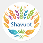 Shavuot - Shavuot-Symbol mit farbenprächtiger Weiz Runder Aufkleber (Vorderseite)