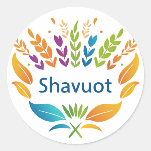 Shavuot - Shavuot-Symbol mit farbenprächtiger Weiz Runder Aufkleber (Vorderseite)