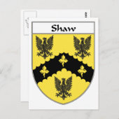 Shaw Coat of Arms/Familienwappen Postkarte (Vorne/Hinten)