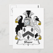 Shaw Familienwappen Postkarte (Vorne/Hinten)