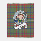Shaw of Sauchie Green Modern Clan Abzeichen Tartan Fleecedecke (Vorderseite)