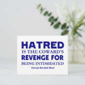 Shaw on Hatred Postkarte (Stehend Vorderseite)