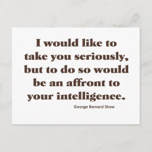 Shaw on Intelligence Postkarte