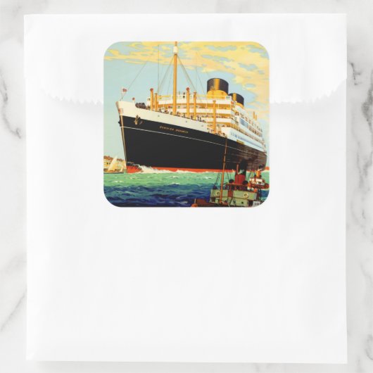 Shaw Savill Line Quadratischer Aufkleber (Tasche)