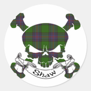 Shaw Tartan Skull Runder Aufkleber