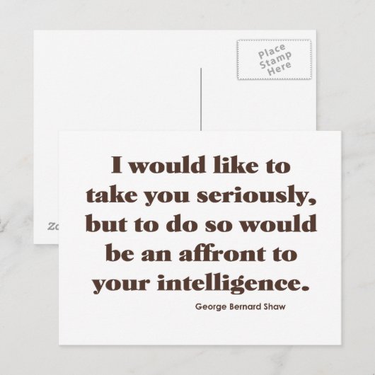 Shaw über Intelligenz Postkarte (Vorne/Hinten)