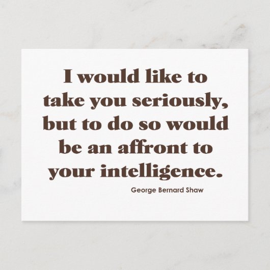 Shaw über Intelligenz Postkarte (Vorderseite)