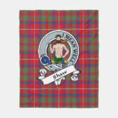 Shaw von Sauchie Red Modern Clan Abzeichen Tartan  Fleecedecke (Vorderseite)