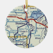 Shawano WI Map Keramik Ornament (Vorne)